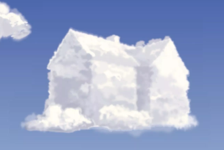 House shaped cloud